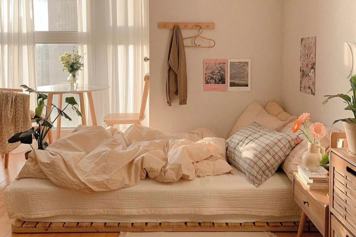 Decor phòng ngủ chill theo phong cách Hàn Quốc lãng mạn