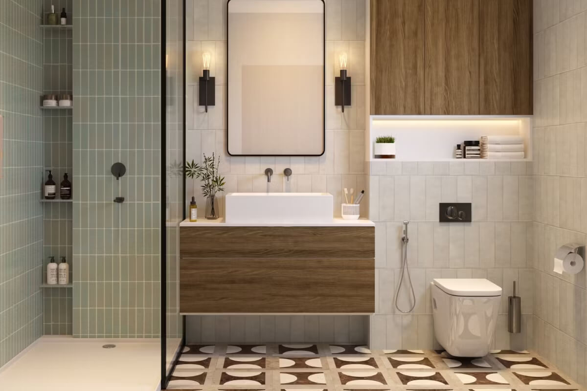 Phong cách đương đại tạo sự thoải mái cho phòng tắm